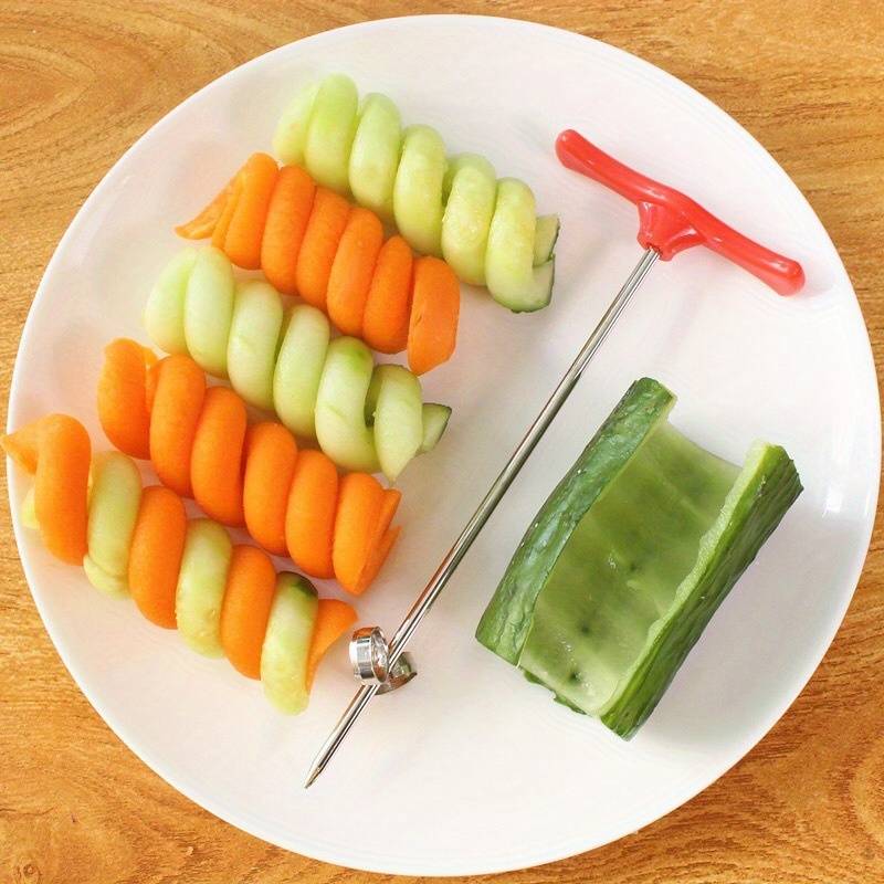 TEMU 1pc Stainless Steel Magic Spiralizer, Creative Cucumber Slicer, For Cucumber And Carrot Spiral Shapes