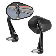 KEMIMOTO Lenkerendenspiegel Motorrad, 2 Stück Motorrad Spiegel Rückspiegel E-geprüft, 360°drehbarer Lenkerspiegel, 7/8" 22mm Seitenspiegel Kompatibal mit Scooter Roller ATV