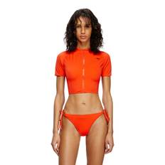 Diesel - Chemise de bain cropped avec fermeture zippée - Out of water - Femme - Rouge