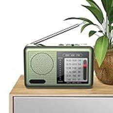 Liten kortvågsradio, bärbar radio laddningsbar - Uppladdningsbar väderradio Am Shortwave Radio | Bra mottagningstransistorradio Hörlursuttag Transistorradio för att lyssna på nyheter