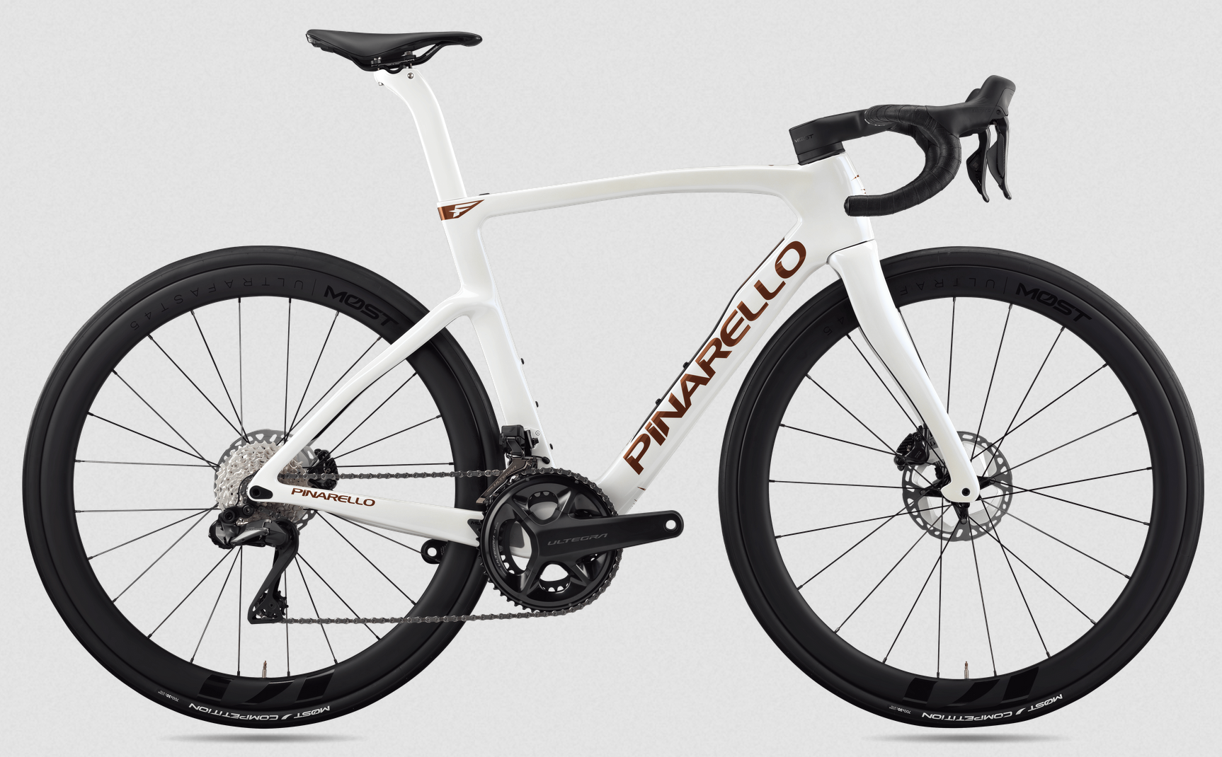 Pinarello F7 2024 - Shimano Ultegra Di2 2x12sp - MOST Ultrafast 45 DB - 008 / 51.5 / H210-ALABASTER WHITE SHINY