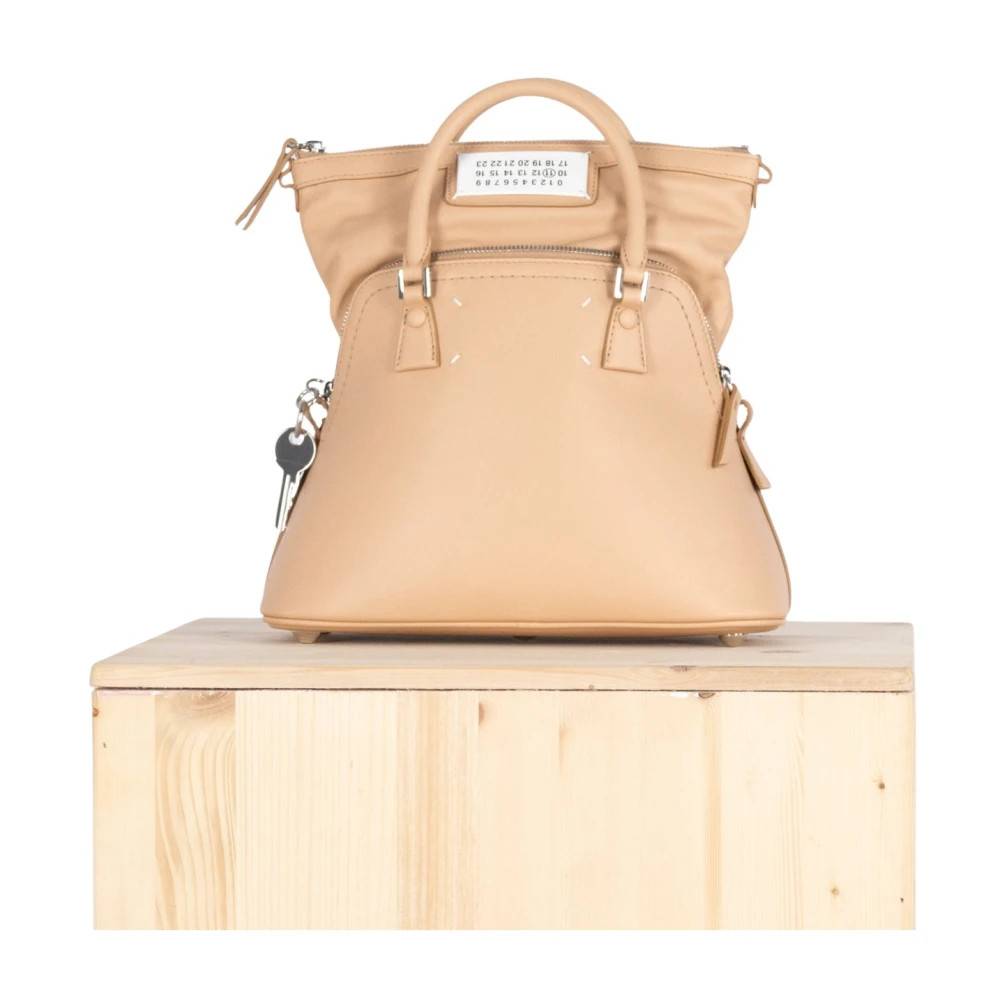 Maison Margiela Klassisk Mini Beige Lædertaske - Tasker - Dame - Beige - ONE SIZE - Læder