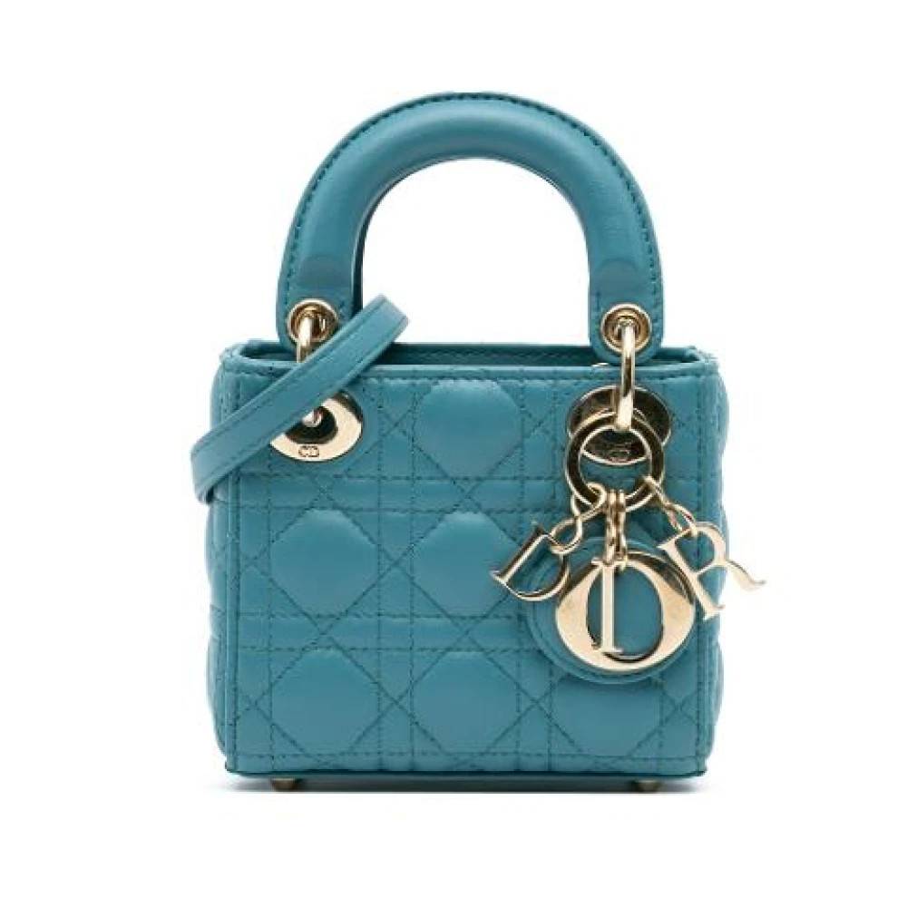 Dior Vintage Pre-owned Micro Lady Bag - Vintage - Dame - Blå - ONE SIZE - Uld