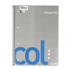 Col Kollegieblok A4 kvadreret 4H 70 ark 70g, Bantex 100051857, 10stk