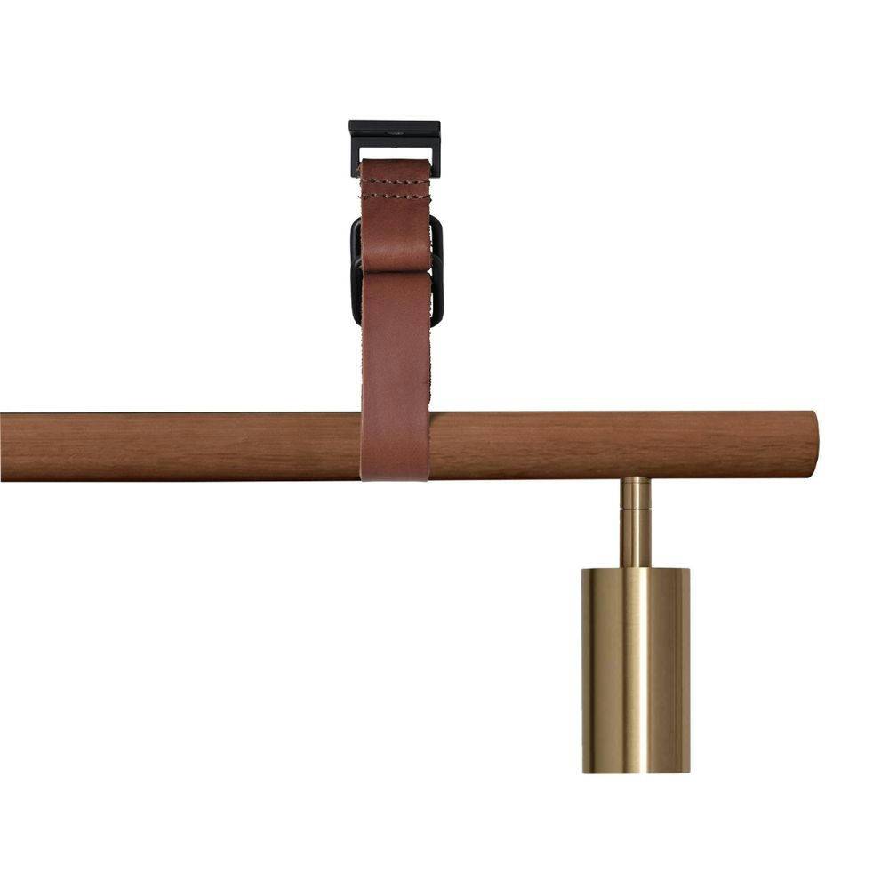 RUBN Long John Pendel 6 Spots (220 cm) Valnød/Messing Brown Leather