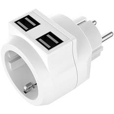revolt Steckdosenadapter USB: 2in1-Steckdose mit 4-Fach-USB-Netzteil (3,6 A / 18 Watt), bis 3.680 W (Steckdose mit USB Anschluss, Steckdose USB-Ladegerät, Steckdosenleiste)