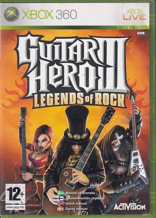 Guitar Hero III Legends of Rock - Nordisk version - XBOX 360 (B Grade) (Genbrug)