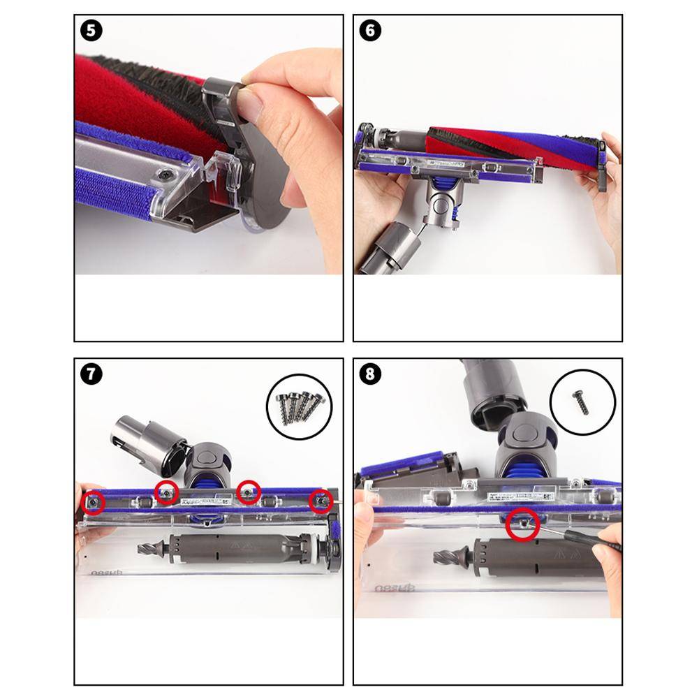 För Dyson V8 V12 Slim Mjuk Sammetrulle Sugslang Reservdelar