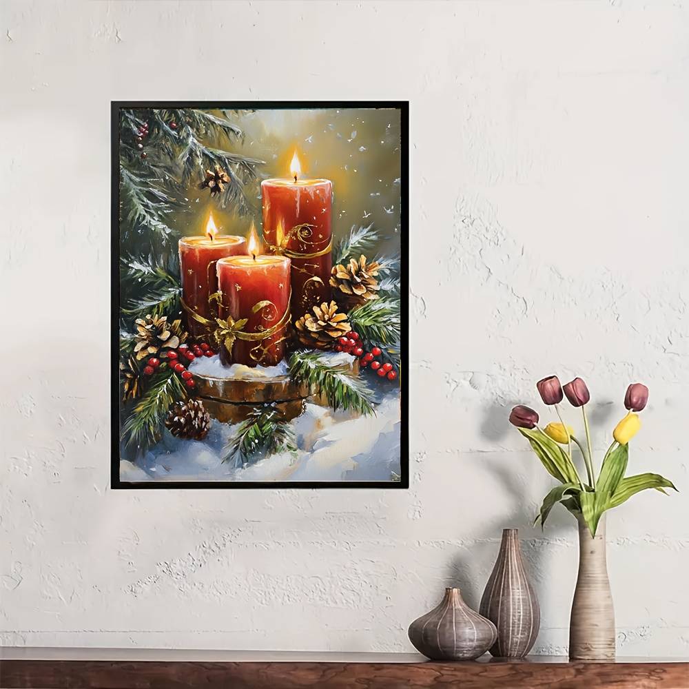 1 Set 5d Diy Christmas High-brightness Full Diamond Painting By Numbers, Craft Artwork Holiday Gifts, Party Decorations, Hallway, Bedroom, Bathroom, Office Wall Decoration Frameless