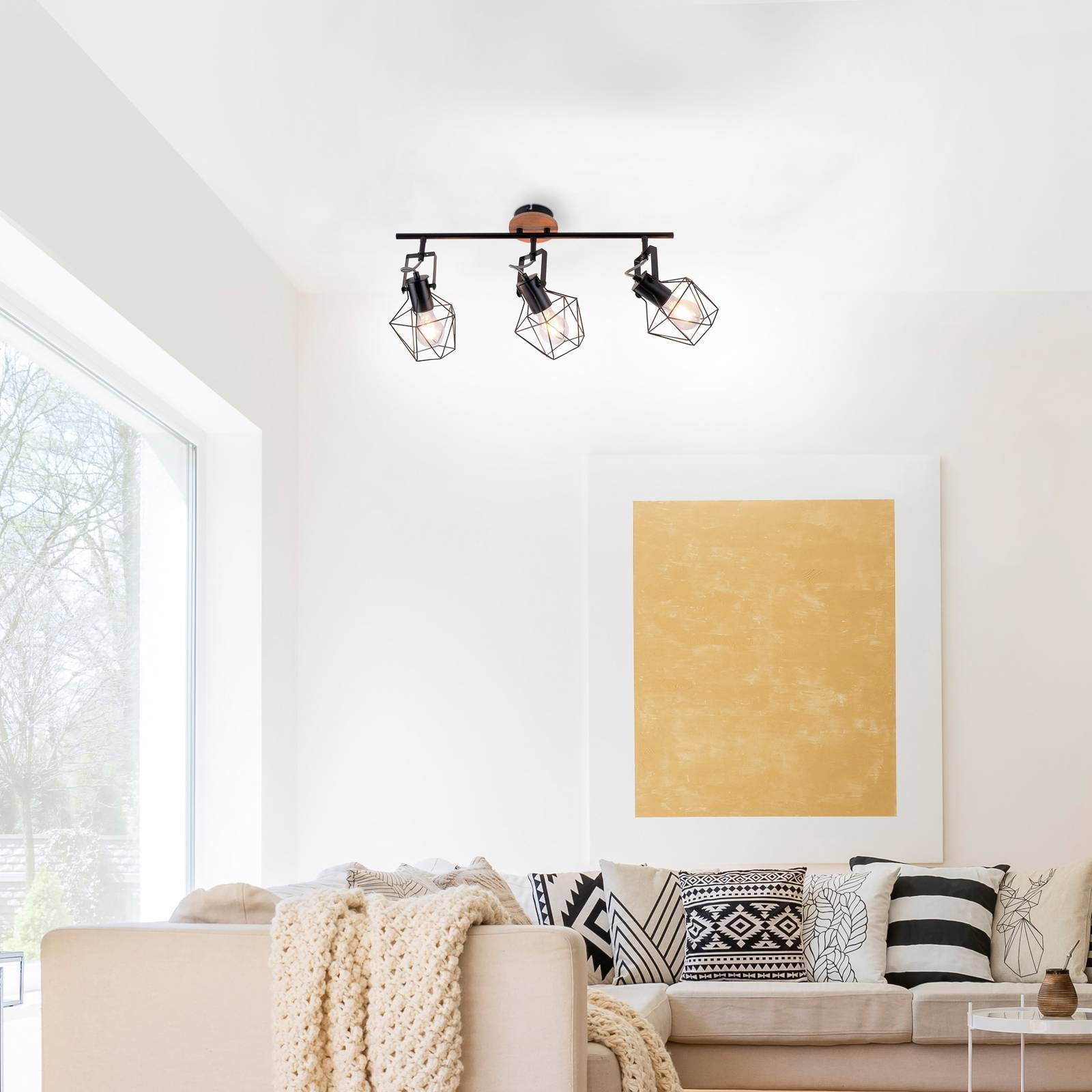 JUST LIGHT. GmbH Taklampa Jaro, dimbar, Svart, Vardagsrum / matsal, Metall, Modern, Taklampa