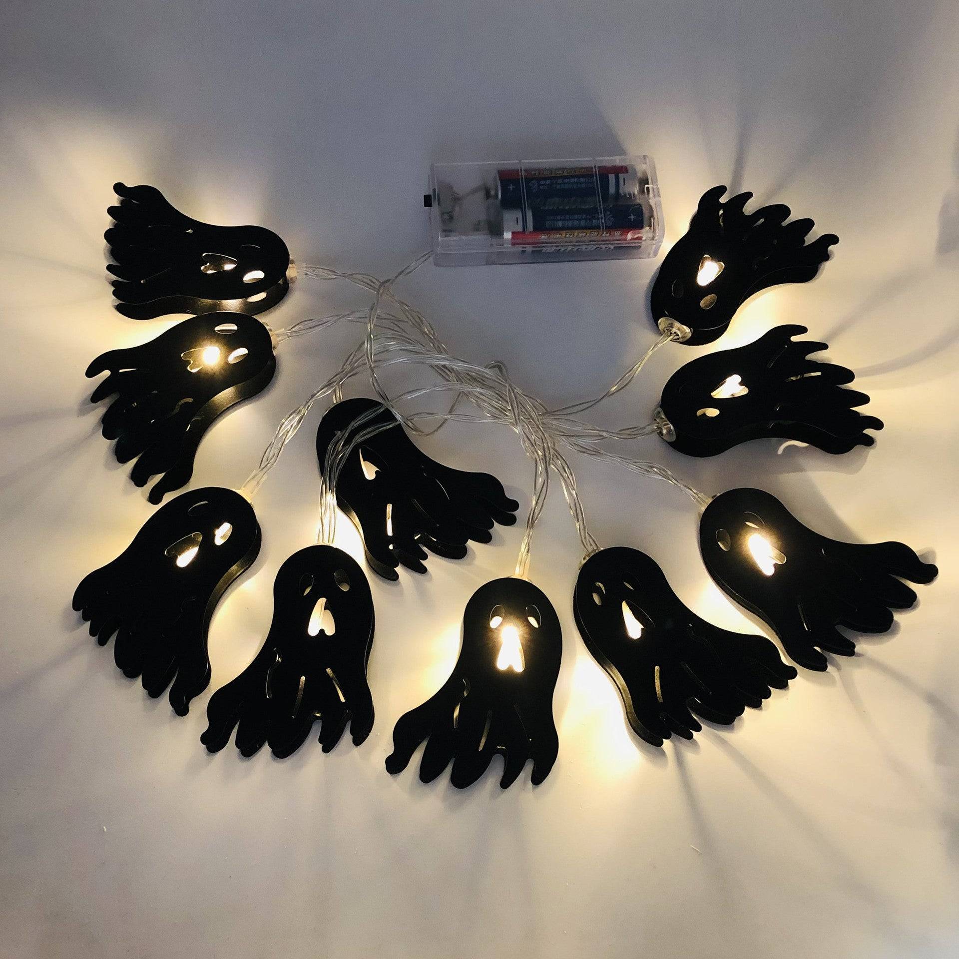 LED Halloween Garden Holiday Decoration Lights - Warm White / Little Ghost / 1.65m 10lights