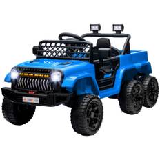 4x4 Elbil for Børn 3-8 år med 6 Hjul, Flakyta Opbevaring, Blå