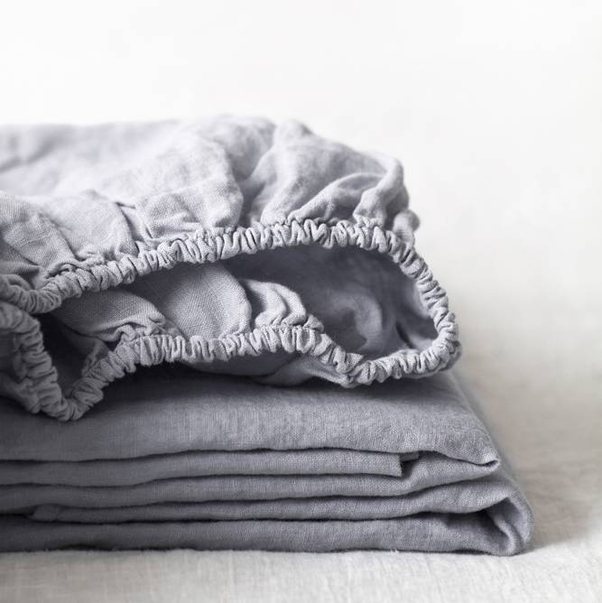 Faconlagen Vasket Hør - Light Grey - Linen Tales - 140x200x20.