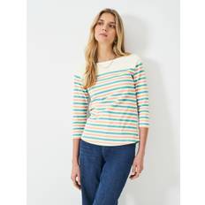 Crew Clothing Crew Clothing Company White Ecru 100% Cotton Essential Breton Stripe Top