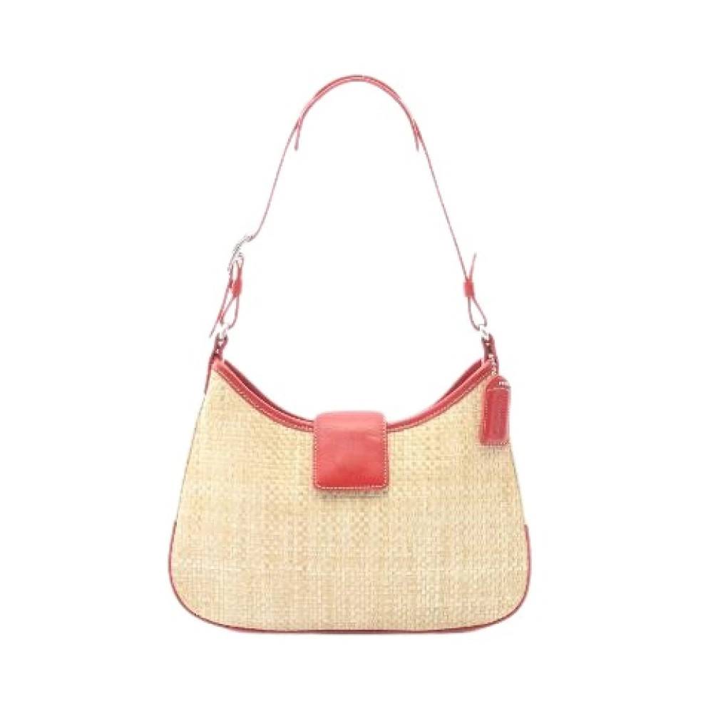 Coach Pre-owned - Pre-owned Läder Raffia Axelremsväska Vintage - Dam - ONE Size - Läder