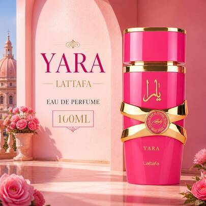 Lattafa Yara Pink EDP 100 ml damparfym, långvarig söt blommig fruktig vaniljdoft