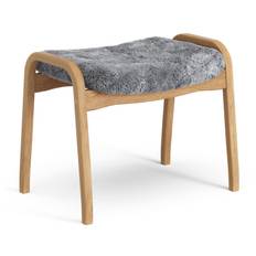 Lamino Oljad Ek Fårskinn Scandinavian Grey - Fotpall