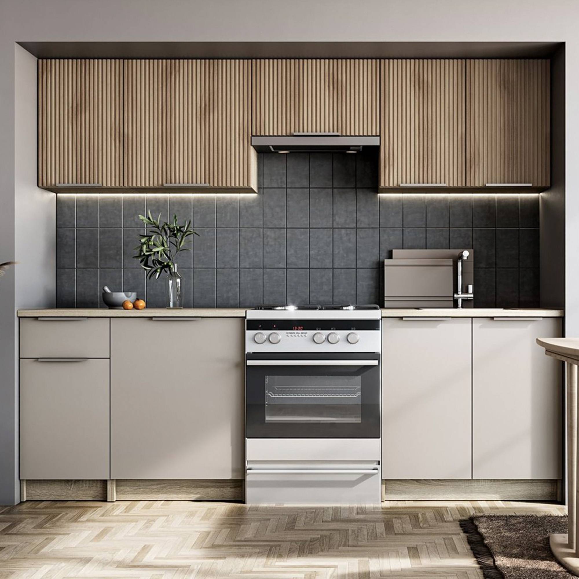 Kök Sorano Valnöt/Sonoma Ek 240 cm med Bänkskiva