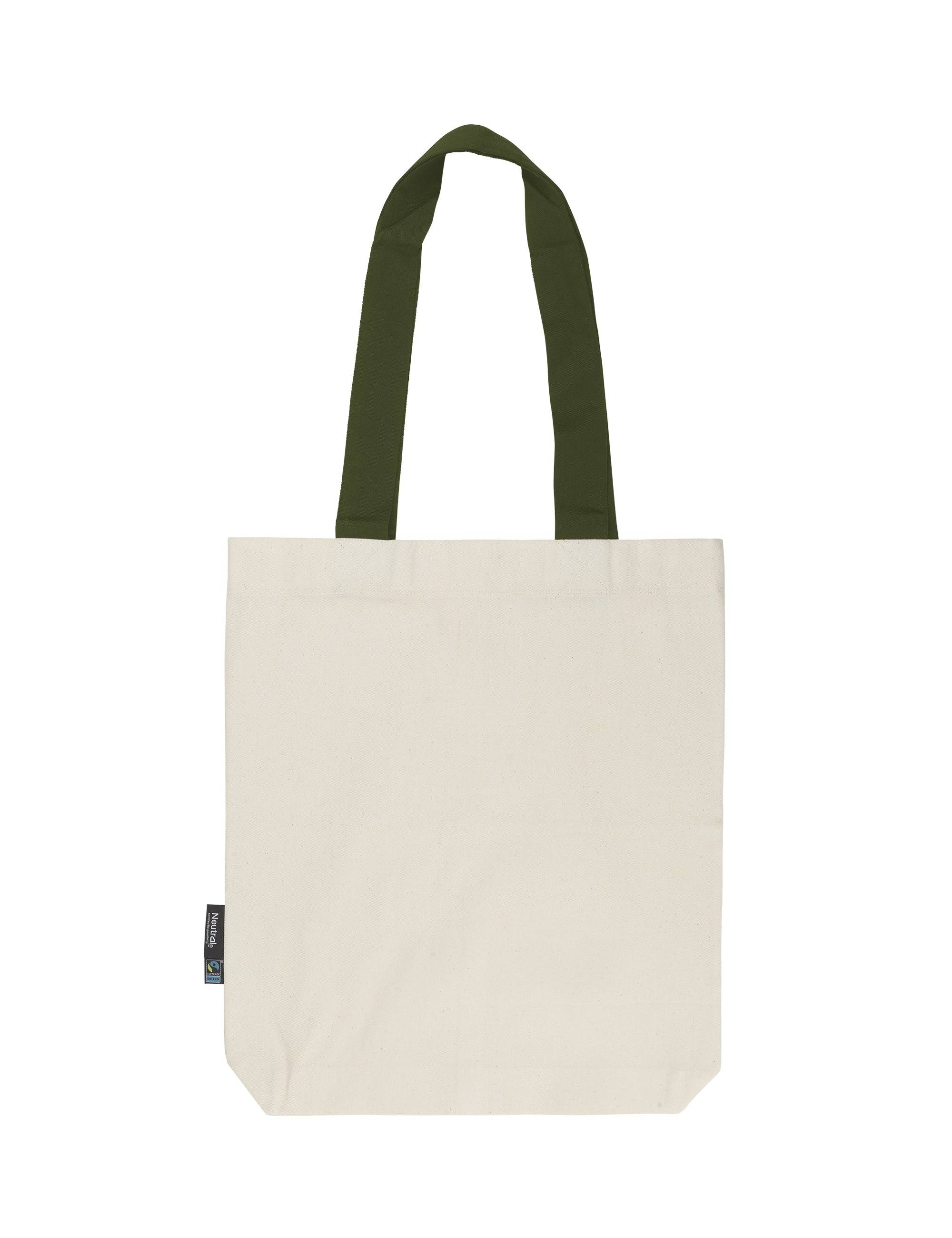 Fairtrade Organic Twill Bag with Contrast Handles - One Size / Military Green (One Size)