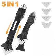 5 In 1 Silicone Scraper Sealant Smooth Remover Tool Set Caulking Finisher Smooth Grout Kit Floor Mould Removal Hand Tools Set 5pcs-Rubber scraper