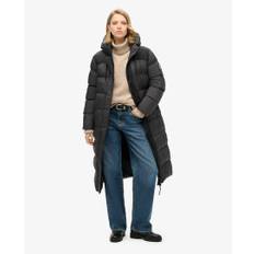 Superdry Damen Langer Ripstop-steppmantel Schwarz - Größe: 34