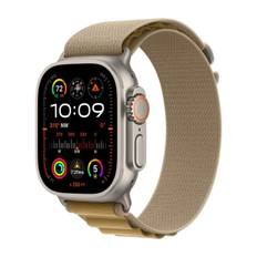 Apple Watch Ultra 2 GPS + Cell 49 mm naturlig titan, gyldenbrun alpine loop - L ➞ På lager - klar til levering