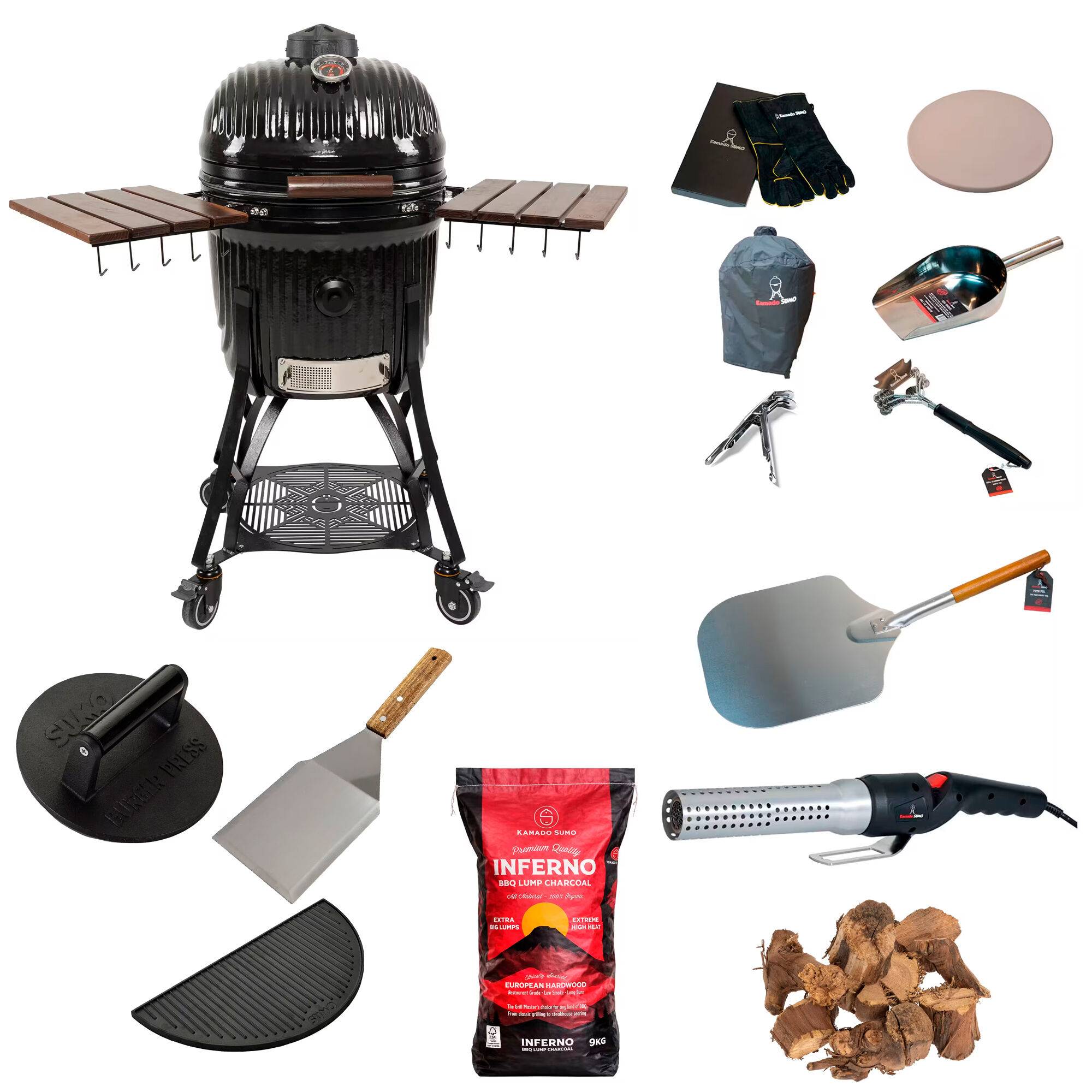 Kamado Sumo Icon Maxi kamadogrill med stort tilbehørssæt
