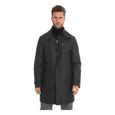 Fay, Jakker , Herre, Sort, 2XL, Uld, Quiltet Morgenkåbe med Lynlås