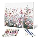 SUMGAR Måla efter siffror blommor vuxna färgglad gör-det-själv olja duk målning set för nybörjare senior akrylmålning målning heminredning 40 x 50 cm med ram för jul par vän present