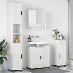 vidaXL Badeværelsesmøbel sæt 4 pcs Hvid højglans 61 x 35 x 64 cm