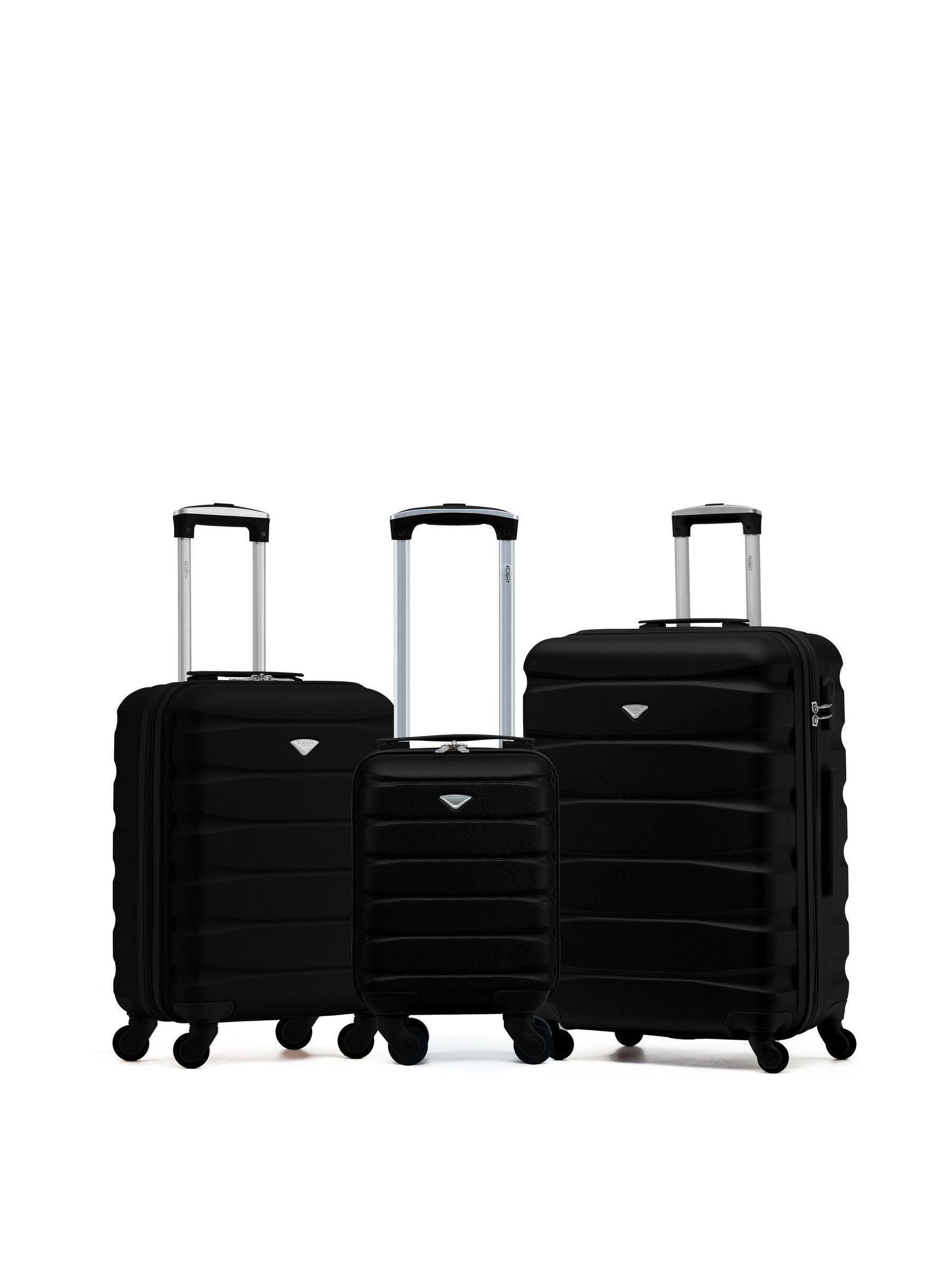 Flight Knight Flight Knight Black Ryanair Carry-On Suitcases Set of Two (Free & Priority Bag Sizes)