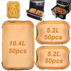 GINOYA Backpapier für Ninja Foodi Flexdrawer 10,4 l Heißluftfritteuse AF500EU, Fritteusen Zubehör für Cecotec 9000, Airfryer Zubehör für COSORI Dual Blaze TwinFry XXL 10L(150PCS)