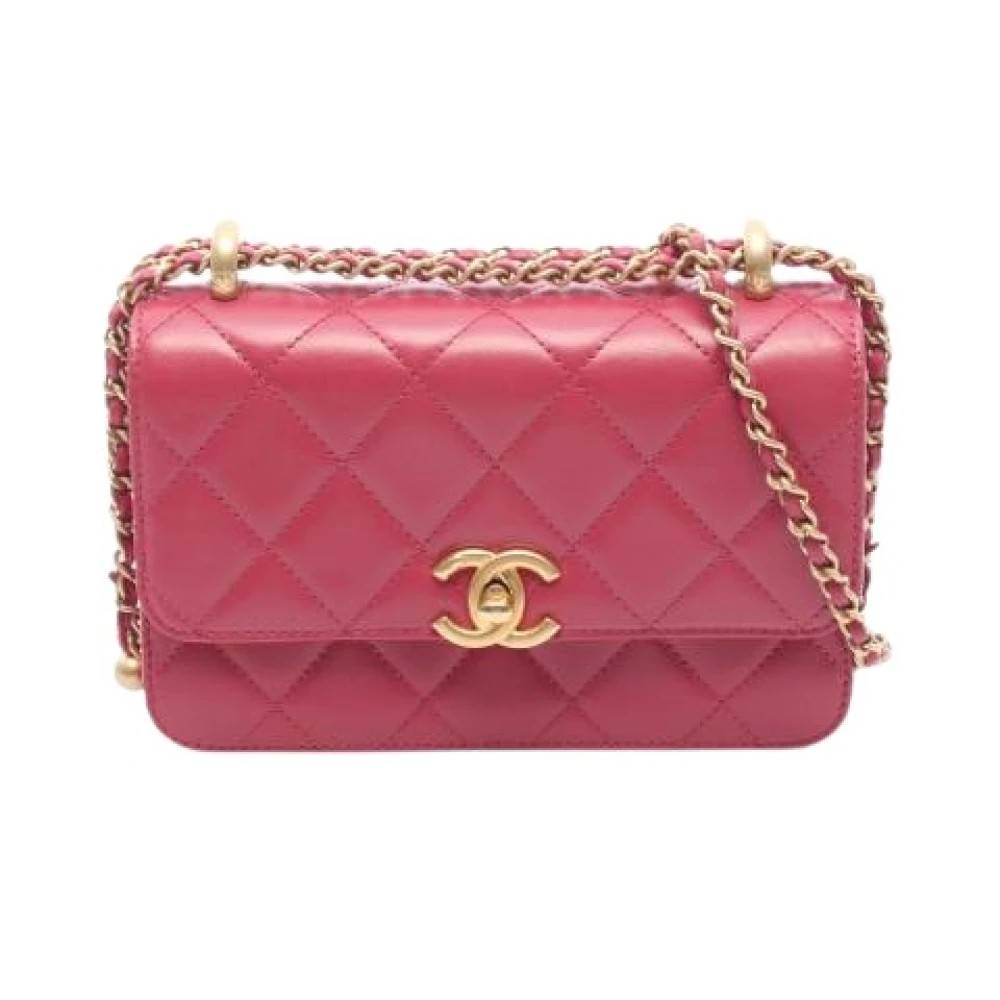 Chanel Vintage Pre-owned Matelasse Skuldertaske - Vintage - Dame - Lyserød - ONE SIZE - Uld