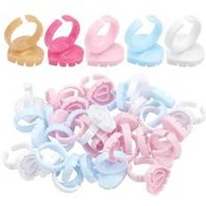 Hottest heart shape plastic gold blossom cup disposable eyelash extension tools lash glue rings
