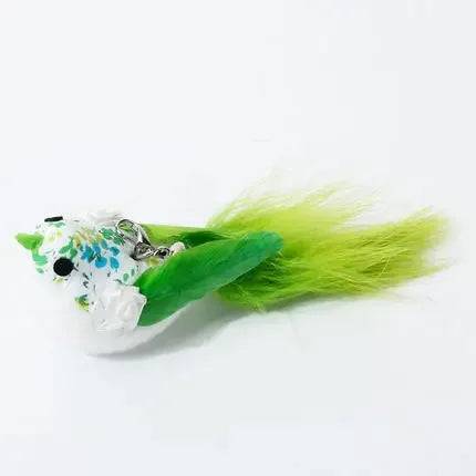 Feather Wand Cat Toy with Bell & Worm String - Interactive Teaser Set - THT-3-SF-18