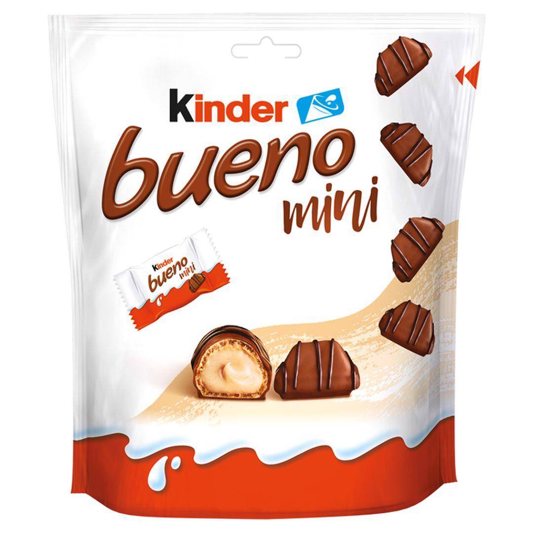 Kinder Bueno Mini Våffla i mjölkchoklad fylld med mjölk- och nötkräm 108 g