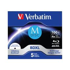 Verbatim M-Disc - 5 x BD-R XL - 100 GB 4x - mit Tintenstrahldrucker bedruckbare Oberfläche - Jewel Case (Schachtel)