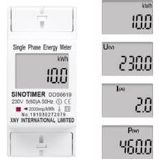 Din skena digital enfas återställning noll energimätare kwh spänning strömförbrukningsmätare wattmeter el 220v ac - Dds 6619010