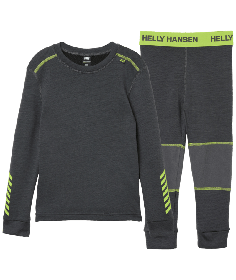 Helly Hansen Kids' LIFA® Merino Wool Base Layer Set Skiundertøj Børn - Thunder Grey Sample - Thunder Grey Sample / 104 cm / 4 år