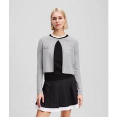 Karl Lagerfeld, Ikon Cardigan, Woman, Light Grey Mel, Size: XL