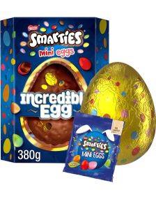 Smarties Incredible Egg - Jättestort Chokladägg och Påse med Miniägg 380 Gram