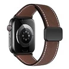 MroTech äkta läderarmband kompatibelt med Apple Watch armband 49 mm 45 mm 44 mm 42 mm Ultra 2 Ultra SE2 SE serie 9 8 7 6 5 4 3 2 1 armband läder ersättningsarmband band män kvinnor magnetarmband mocka