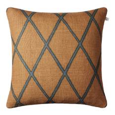 Ikat Orissa Linen Cushion Cover 50x50 - Taupe/Palace Blue