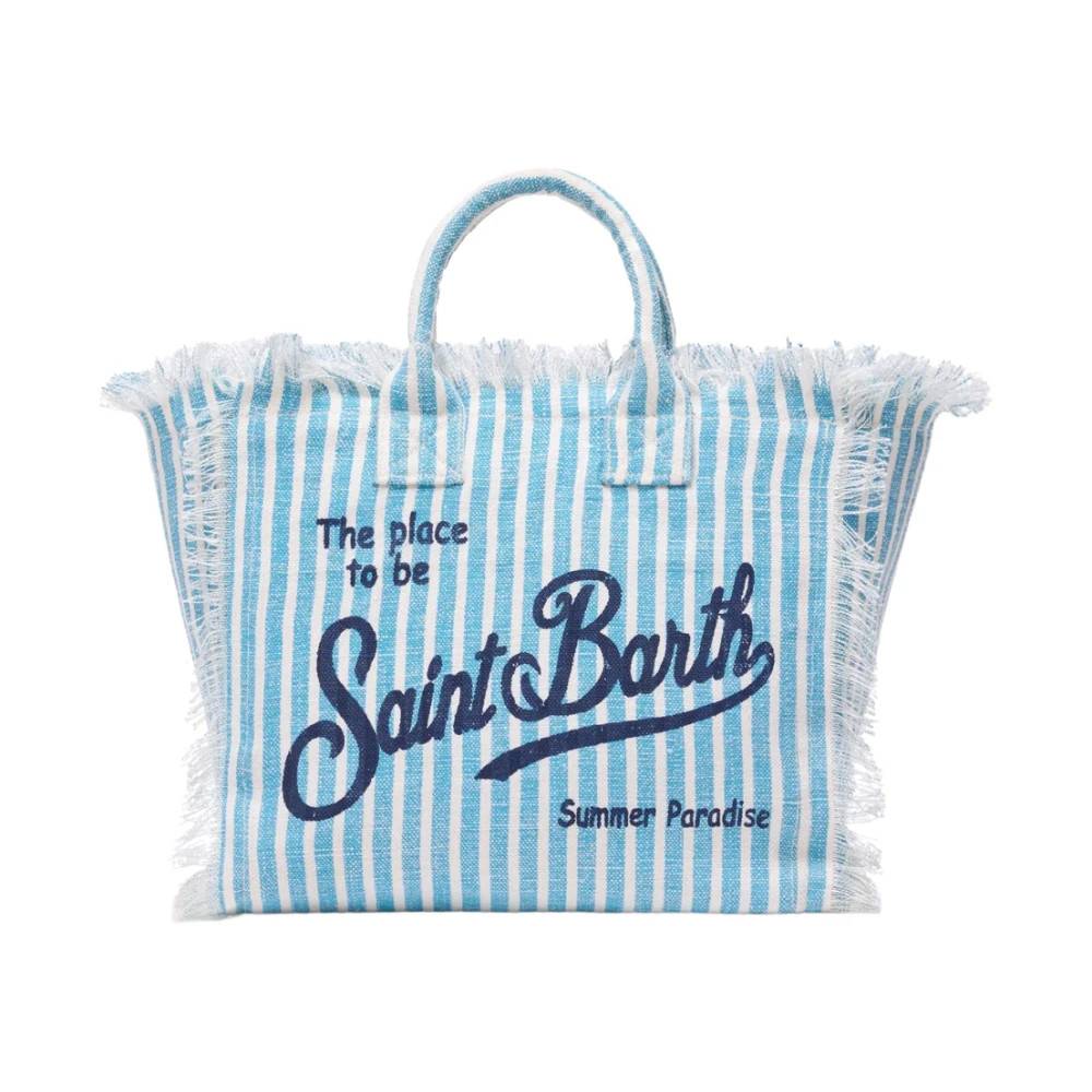 Saint Barth Stribet Linned Colette Taske - Tasker - Dame - Blå - ONE SIZE - Linned