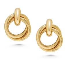Nialaya, Tilbehør, Dame, Gul, ONE SIZE, Women's Double Hoop Earrings