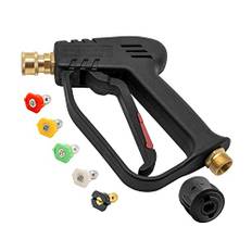 Fai Top Högtryckstvättpistol, M22 (14 mm) invändig gänga, högtryckstvättpistol med 5 sprutmunstycken och karcher snabbkoppling adapter för mekanisk utrustning, golv, väggar och bilar