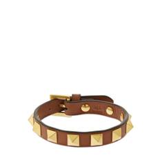 Rockstud Leather Belt Bracelet - gold - 01