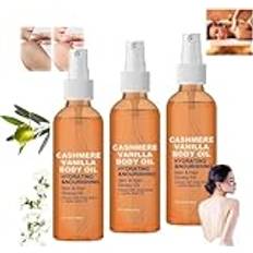 Vanilla Cashmere Body Oil, Cashmere Vanilla Body and Hair Oil, Shea Butter with Jojoba and Radiance Oil, Vanilla Cashmere Lotion Mist Spray, Moisturizing & Hydrating Body Oil(3 PCS)