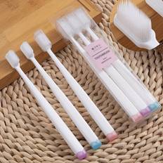 TEMU 3pcs Silicone Soft Manual Toothbrushes With Soft Bristles For Teeth Gums, For Deep Cleaning Oral Care At Home For Adults Daily Life