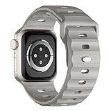 Sportarmband kompatibelt med Apple Watch Ultra 2 armband 49, 45, 44 och 42 mm, för män, silikon, vattentätt band för Apple Watch 9, 8, SE, 7, 6, 5, 4, 3 och Ultra, stenfärgat